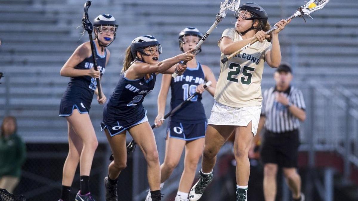 Saint Stephen’s Kendall Miller shoots during the District 17 final against Out-of-Door Academy on April 7. Miller scored twice on Tuesday in a regional playoff loss to Naples Barron Collier, which ended the Falcons’ season.