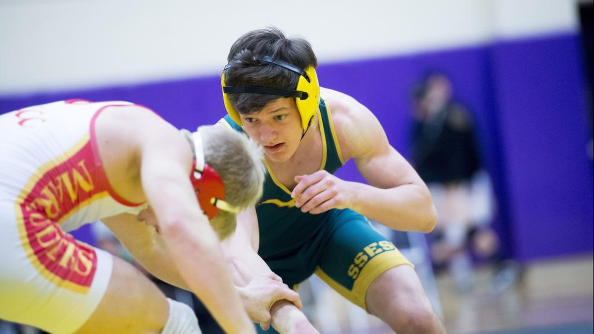Alan Morano, right, advanced to today’s Class 1A state tournament semifinals where he is one win away from ensuring a podium finish.
