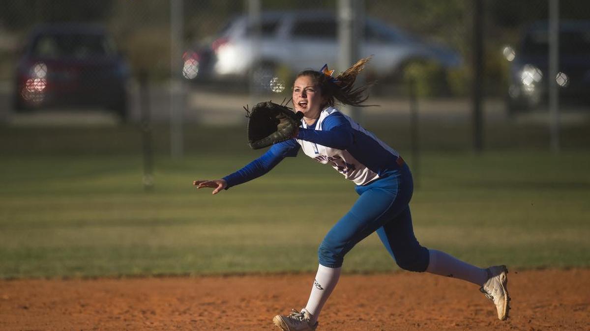 Bradenton Christian’s Abby Leahy catches a ball earlier this season in Palmetto. Leahy and her Panthers’ teammates advanced in the Class 3A-District 5 tournament on Tuesday and will polay again on Thursday. Bradenton Christian is the tournament host.