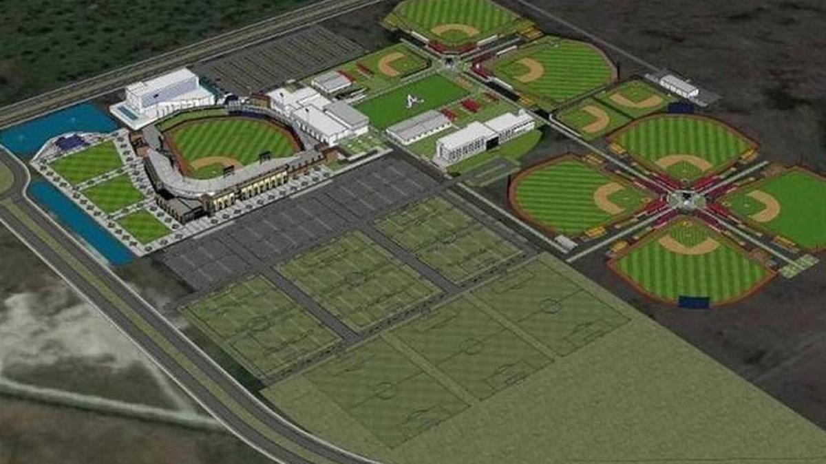 A rendering of the proposed Atlanta Braves spring training complex in North Port.