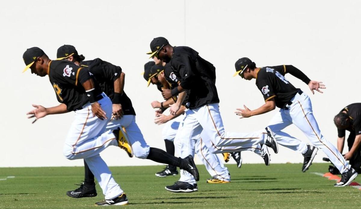 The Pittsburgh Pirates held their first full-squad workout of the spring on Monday at Pirate City in Bradenton.
