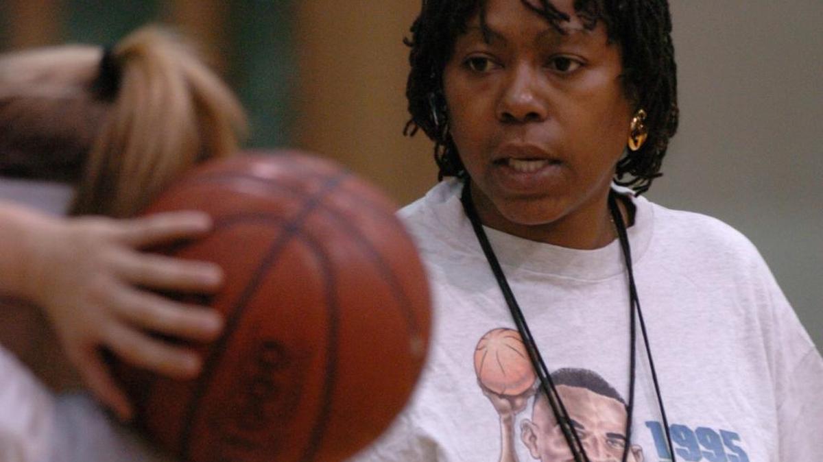 Lakewood Ranch High School girls basketball coach Tina Hadley during practice in this file photo from 2006. Hadley, who played at Southeast, served as coach at Lakewood ranch for a decade and guided the team to its first state final.