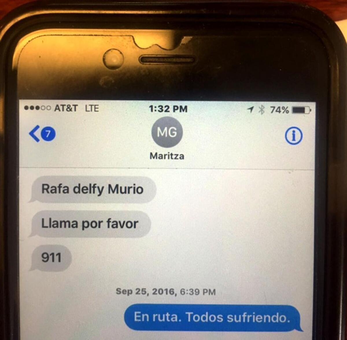 Attached is the text Jose Fernandez's mother, Maritza, sent to Tampa attorney and Fernandez friend Ralph Fernandez (no relation) on the morning Jose died.