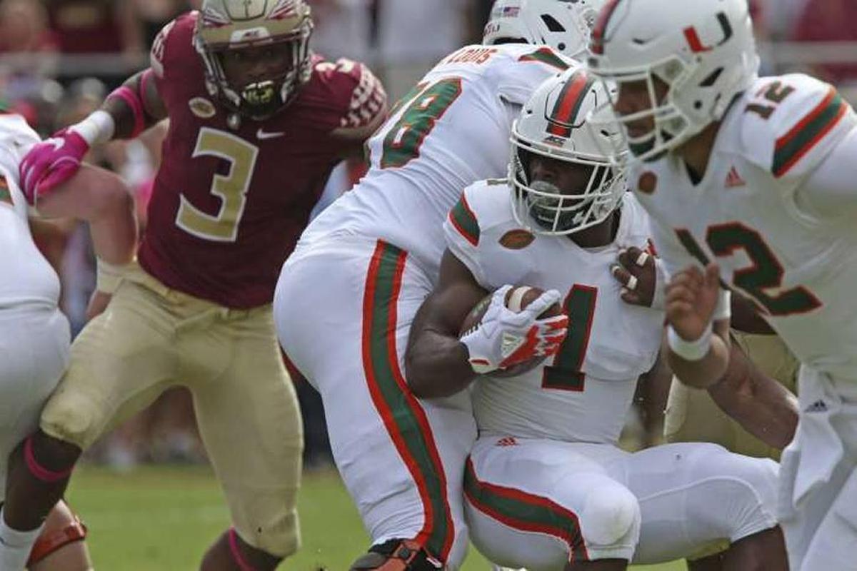 The Miami Hurricanes beat rival Florida State in Tallahassee last season en route to a 10-0 start.